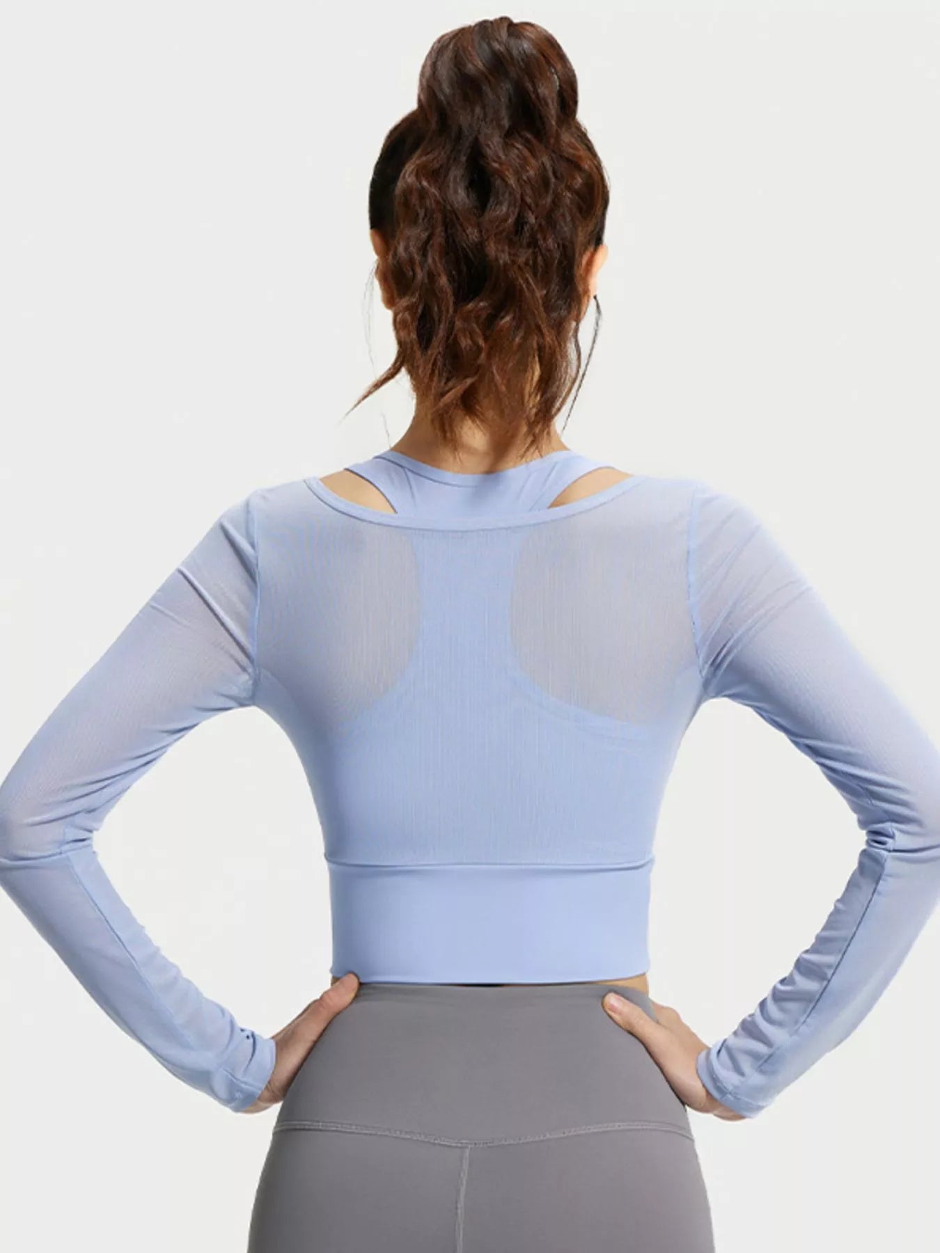 The Greta Long Sleeve Crop Top with Built-In Bra