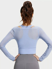 The Greta Long Sleeve Crop Top with Built-In Bra