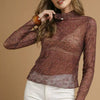Umgee Nylon Lace Mesh Long Sleeve Top