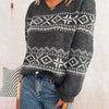 Geometric Dropped Shoulder Long Sleeve Sweater
