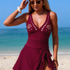 Ruched V-Neck One-Piece Swimsuit