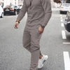 Men's Full Size Round Neck Long Sleeve Top and Pants Set Plus Size