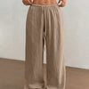 Wide Leg Drawstring Casual Pants