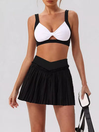 The Cleo Twist Top & Pleated Skirt Set