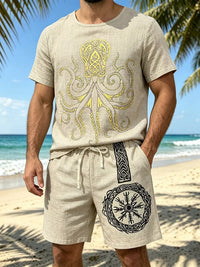 The Easton Round Neck Set – round neck tee and shorts set, view 5