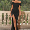Revenge Off-Shoulder Split Maxi Dress
