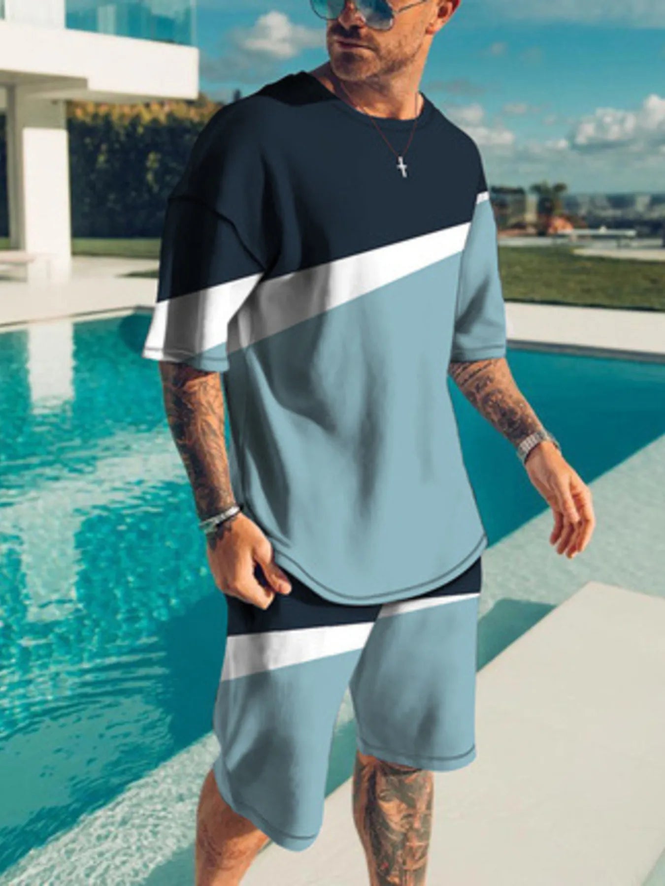 The Vivid Contrast Set – contrast top and shorts set, view 6