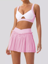 The Cleo Twist Top & Pleated Skirt Set
