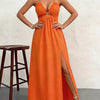 Cutout Front Slit Maxi Dress