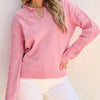 Textured Notched Long Sleeve Sweater