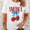 AMERICA Bow Cherry Crewneck T Shirt