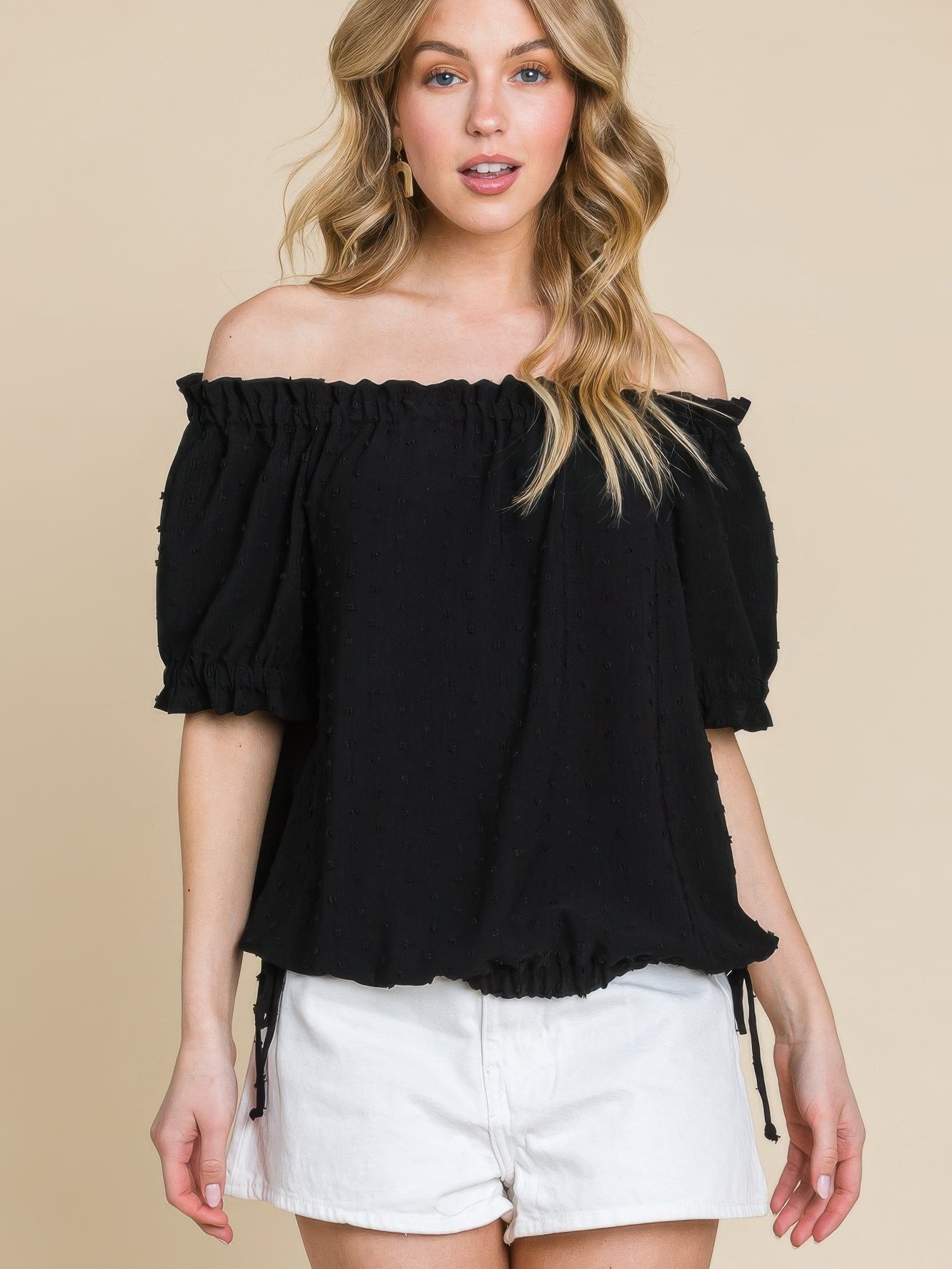 Airflow Dot Off-shoulder Fashion Top