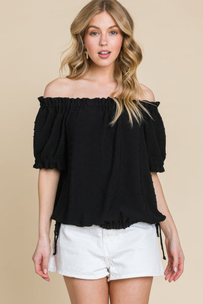 Airflow Dot Off-shoulder Fashion Top