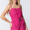Cami Strp Belted Romper