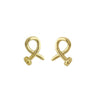 Gold Plated Crossed Nail Head Stud Earring