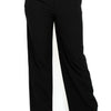 High-rise wide elastic contrast waist pants