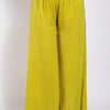 Washed Satin Wide Pants With Waist Smocked
