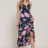 Floral Print Ruffle Slip Midi Dress
