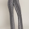 Waist Elastic Slim Flare Print Pants