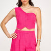 One Shoulder Vest And Shorts Set