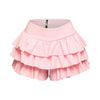 Plus Size Solid Ruffled Shorts