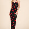 Sweet Heart Gathered Open Back Print Midi Dress