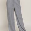 Contrast Denim Waist Straight Long Pants