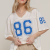 Silk Screen Print Mesh Oversize Basball T-shirt