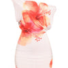 Plus Size Large Flower Printed Draped Mini Dress