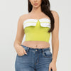 Front Fold-Over Color Contrast Tube Top