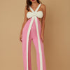X Ribbon Open Jumpsuit