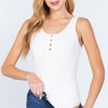 Sleeveless Henley Rib Knit Bodysuit