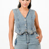 Classic Denim Vest And Short Pants Set