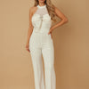Halter Style Jumpsuit With Drag Chain