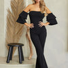 Off Shoulder Black N White Color Combo Jumpsuit