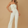 Petal Layer Flap With Rhinestones Jumpsuit