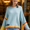 Color Block Sweater With Cut Out