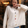 Solid Sweater With Colorful Buttons