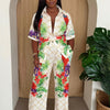 Tropical Parrot Print Shirt & Pant Set