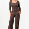 Long Sleeve Ribbed Bodysuit And Pants Set