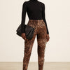Leopard Side Ruffle Printed Pants