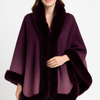 Ombre Faux Fur Trim Cape Wrap | Shop Netscape