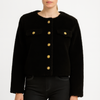 Faux Shearling Button-Front Cropped Jacket