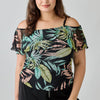 Plus Size Tropical Inspired Off The Shoulder Top