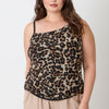 Plus Size Leopard Print Asymmetrical Cami Top