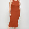 Plus Size Stretchy Racer Back Midi Dress