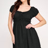 Plus Size Babydoll Bubble Check Dress