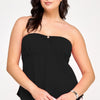 Plus Size Strapless O-ring Asymmetric Top