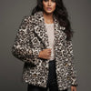 Leopard Thick Furry Coat Women's With Collar