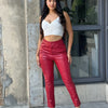 High Waisted Faux Leather Pu Skinny Jeans
